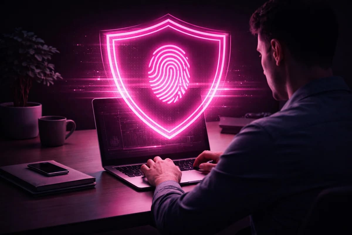 Identitetsskydd — illustration av digitalt ID-skydd